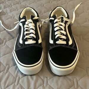 Vans black platforms